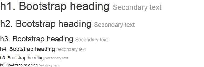 Bootstrap Headings with Secondary Text