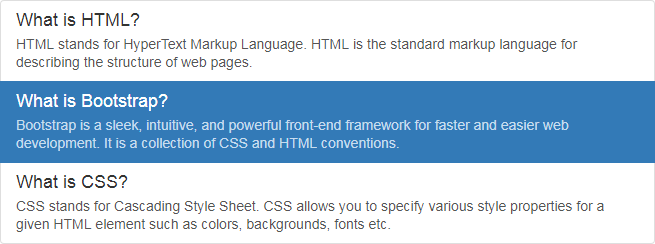 Bootstrap Linked List Group with Custom Content