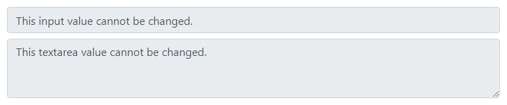 Bootstrap Read-only Input and Textarea