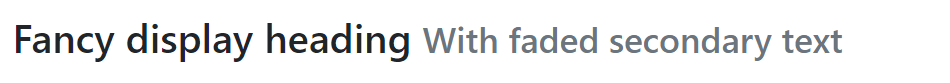 Bootstrap Headings with Secondary Text