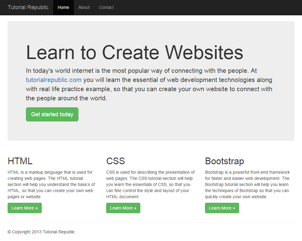 Bootstrap Fixed Layout